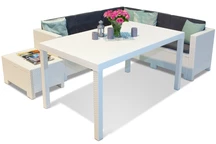 Weiße Garten-Ecksofa mit Esstisch Colorado Comida 5 Bica