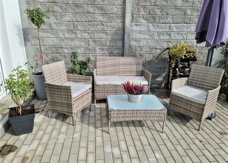 Garnitur aus technischem Rattan in Kalabriengrau Garden Point