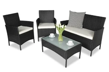 Calabria Polyrattan Set schwarz