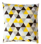 Dekoratives Kissen 45x45 - gelbe und braune Dreiecke