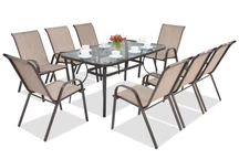 Die Garnitur aus Stahl für Essbereich Modena Braun für 8 Personen Garden Point