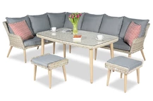 Exklusives Garden Point Tech-Rattan-Set Madrid Sand