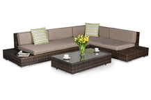 Exklusives braunes Polyrattan-Set von Huston