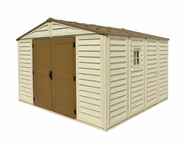 Großes Gartenhaus aus Kunststoff Duramax WoodBridge Plus 10,5 x 10,5