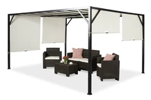 Metall-Pergola für die Terrasse Santorini 3 x 4m cremefarben Garden Point