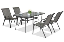 Metallgartenmöbel Modena Grau für 4 Personen Garden Point