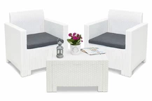 Nebraska Terrace weißes Bica-Techrattan-Set