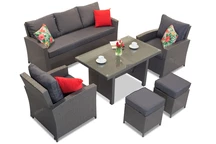 Polyrattan Gartenmöbel Parma Apetito 5, Anthrazit