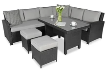 Polyrattan-Set Merano schwarz