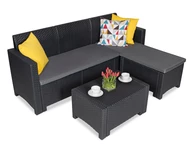 Technorattan-Ecksofa Nebraska Relax Anthrazit Bica