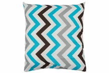Zierkissen 45x45 TÜRKIS BRAUN ZYG ZAK