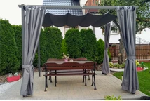 Terrassenpergolen - graue Terrassenpergola La Palma 3x3 Garden Point Anordnung