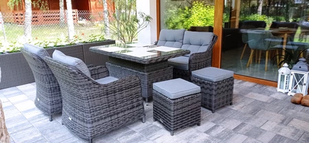 Polyrattan Poufs für das Toledo Set Anthrazit Garden Point - 2 Stück