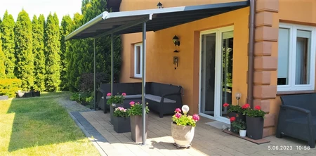 Garagenüberdachung für Sierra Palram - Canopia 3 x 4,35 m braun/grau