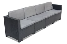 4-Sitzer-Technorattan-Sofa Colorado Anthrazit Bica