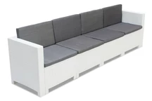 4-Sitzer-Technorattan-Sofa Colorado weiße Bica
