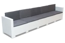 5-Sitzer-Technorattan-Sofa Colorado in Bica-Weiß