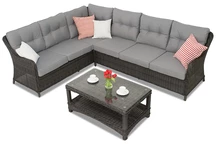 Ъглов градински диван с масичка Tisch Toledo Corner Anthrazit Garden Point 