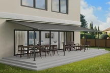 Aluminium-Terrassenüberdachung Sierra Palram - Canopia 3 x 9,15 m anthrazit Heat Block
