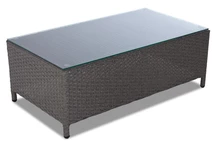 Couchtisch aus anthrazitfarbenem Techno-Rattan Parma Garden Point