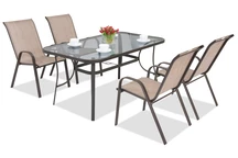 Die Garnitur aus Stahl für Essbereich Modena Braun für 4 Personen Garden Point