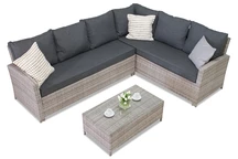 Gartenecke mit Parma Ecktisch grau Garden Point