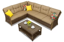 Gartenecke mit Toledo Ecktisch braun Garden Point