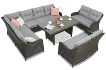 Gartengarnitur mit Ecke Toledo Comida 9 Anthrazit Garden Point