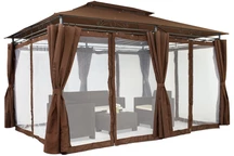 Gartenpavillon mit Moskitonetz Ibiza 3x4m braun Garden Point