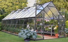 Graues Polycarbonat-Gewächshaus Balance Grey 2,44 x 6,07 m Palram
