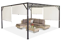 Metall-Pergola für die Terrasse Santorini 4 x 4m cremefarben Garden Point