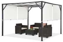 Metall-Terrassenpergola Santorini 3 x 3 m anthrazit-weiß Garden Point