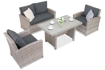 Parma Apetito 4 Polyrattan Gartenmöbel grau Garden Point
