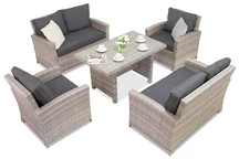 Parma Apetito 6 Polyrattan Gartenset grau Garden Point