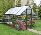 Polycarbonat-Gewächshaus Hybrid 1,85 x 3,06 m Palram - Canopia grau