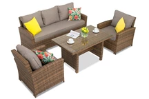 Rattan Gartenmöbel Parma Apetito 5 braun Garden Point