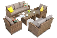Rattan Gartenmöbel Parma Apetito 7 braun Garden Point