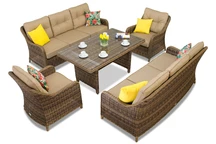 Rattan Gartenmöbel Toledo Apetito 8 braun Garden Point