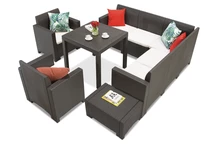 Rattan-Set mit einer Ecke Dallas Nebraska 7 braun Bica