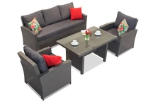 Rattanmöbel Set Parma Apetito 5 Anthrazit Garden Point