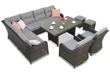 Sofagarnitur mit Ecke Toledo Comida 7 Anthrazit Garden Point