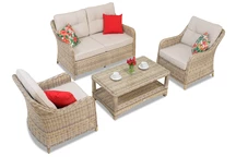 Tech Rattan Set Toledo Coffee 4 beige Garden Point
