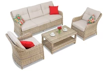 Tech Rattan Set Toledo Coffee 5 beige Garden Point