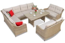 Tech-Rattan-Set Toledo Comida 9 beige Garden Point