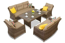 Techn Rattan Möbel für den Garten Toledo Apetito 7 braun Garden Point