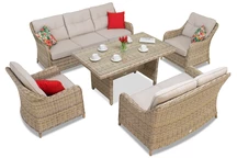 Techno-Rattan-Garnitur Toledo Apetito 7 beige Garden Point