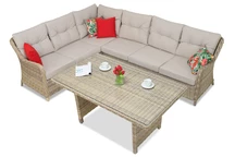 Techno-Rattan-Garnitur Toledo Comida beige Garden Point