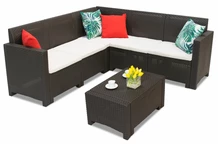 Technorattan-Ecksofa Nebraska Corner 5 braun Bica