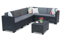 Technorattan-Ecksofa in der Garnitur Colorado Corner 6 Anthrazit Bica