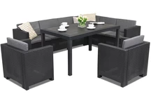 Technorattan-Garnitur mit Ecksofa Colorado Comida Max 8 Anthrazit Bica